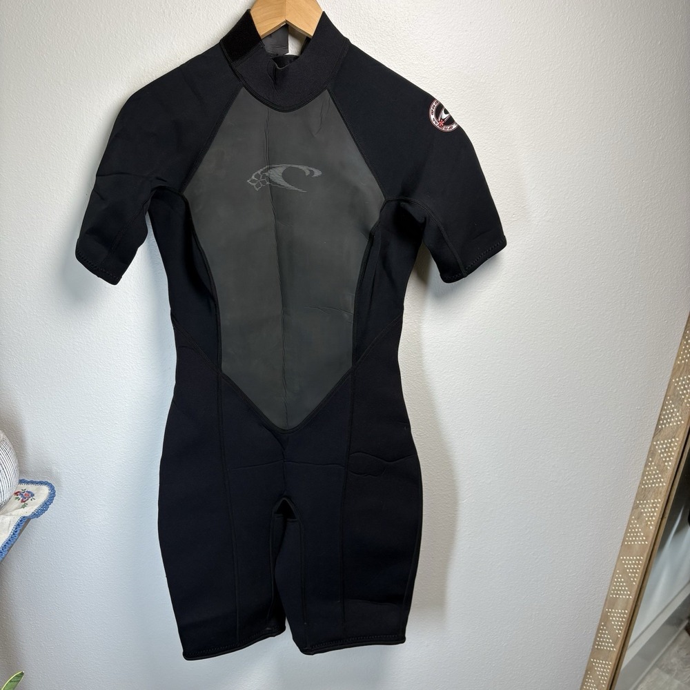O'Neill Women 12 ~ Black Gray Hammer Short Sleeve Shorty 2/1 mm Wetsuit 1241 NEW